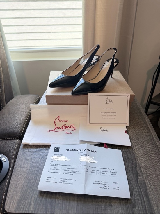 Christian Louboutin Shoes - Christian Louboutin Black Patent Leather Pointed Slingback Red bottoms Pumps